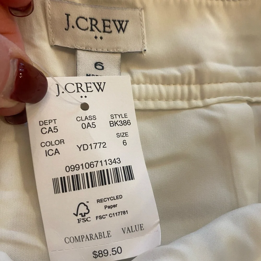 J.Crew Women’s Plaid Lined Skirt Cream Tan Zip On New Size 6